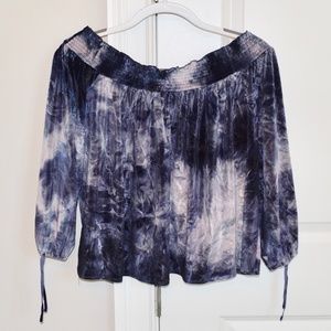 American Eagle Off-The-Shoulder Velvet Top -Size M